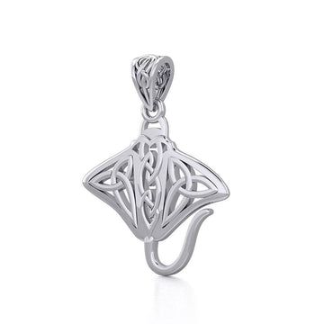Grant the positive energy Silver Celtic Manta Ray Pendant TPD5703 - Jewelry